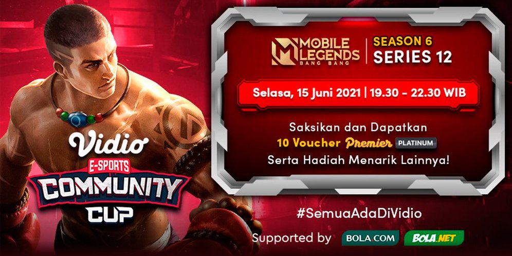Saksikan Vidio Community Cup Season 6 Mobile Legends Series 12 di Vidio, 15 Juni 2021