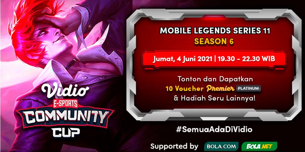 Tonton Vidio Community Cup Season 5 Mobile Legends Series 11 di Vidio, 4 Juni 2021