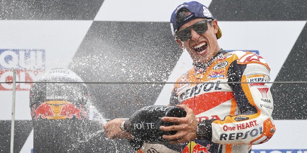 Galeri Foto: Selebrasi Haru Biru Marc Marquez Usai Menangi MotoGP Sachsenring