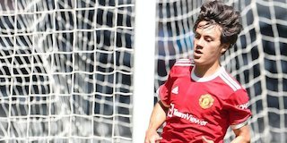 Ekspresi Facundo Pellistri usai membobol gawang Derby County, Minggu (18/7/2021) (c) MUFC Official