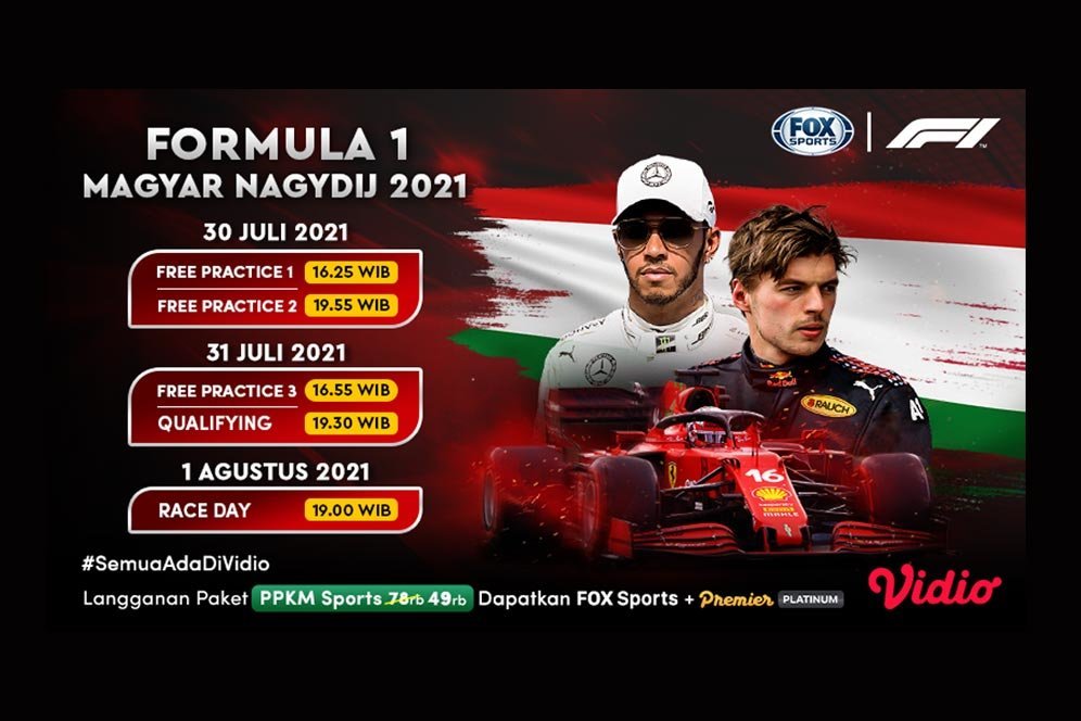 Link Live Streaming Formula 1 GP Hungaria di Vidio, 30 Juli-1 Agustus 2021