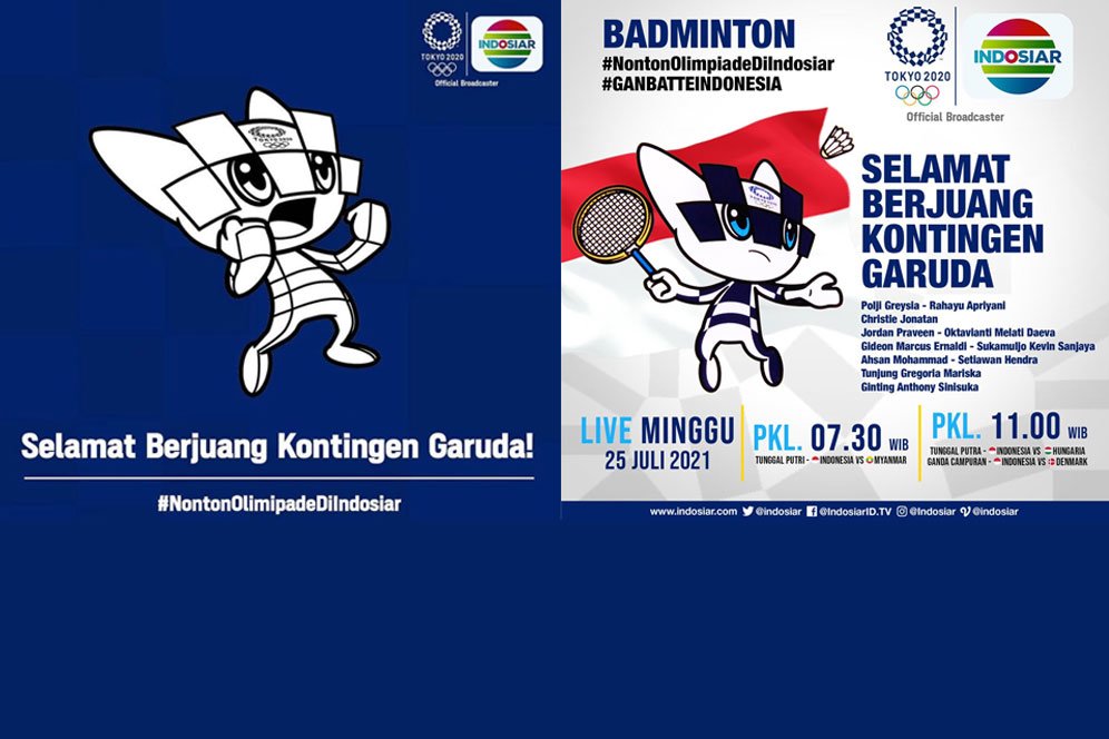 Tonton di Indosiar! Inilah Jadwal Pertandingan Bulu Tangkis Olimpiade Tokyo 2020