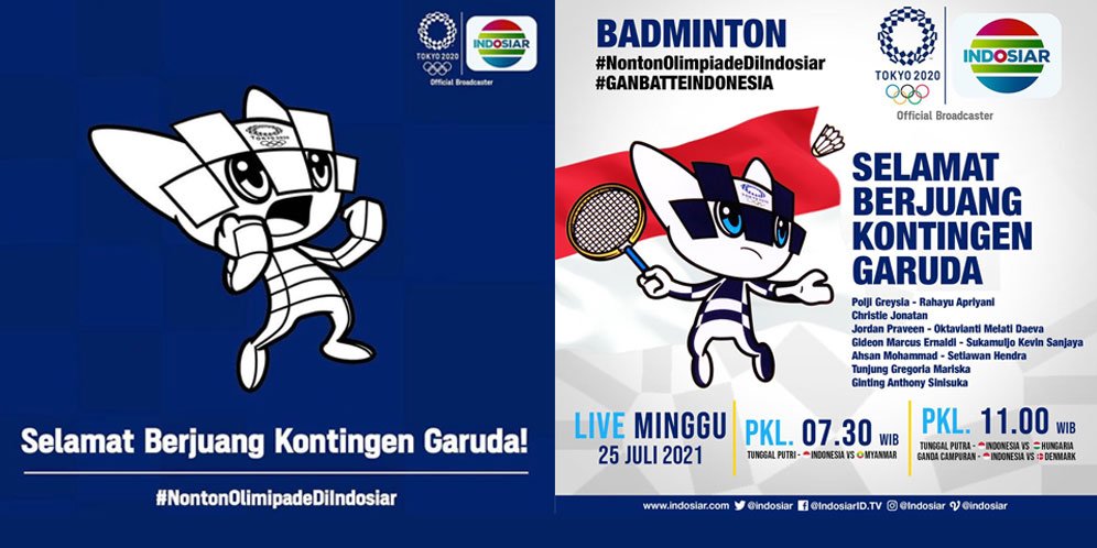 Tonton Di Indosiar Inilah Jadwal Pertandingan Bulu Tangkis Olimpiade