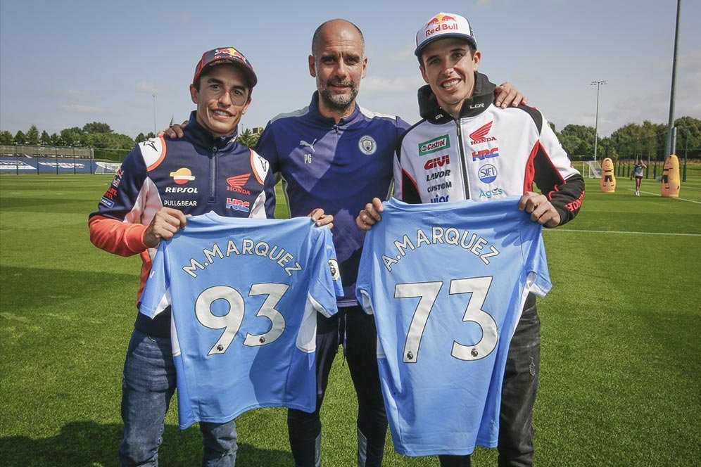 Pep Guardiola Tersanjung Marc Marquez Kunjungi Markas Manchester City