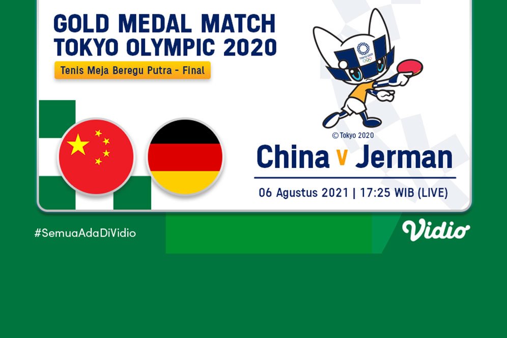 Live Streaming Final Tenis Meja Beregu Putra Olimpiade Tokyo 2020: China vs Jerman di Vidio