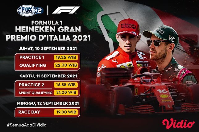 Jangan Ketinggalan Live Streaming F1 Gp Italia 2021 Di Vidio Pekan Ini - Bolanet