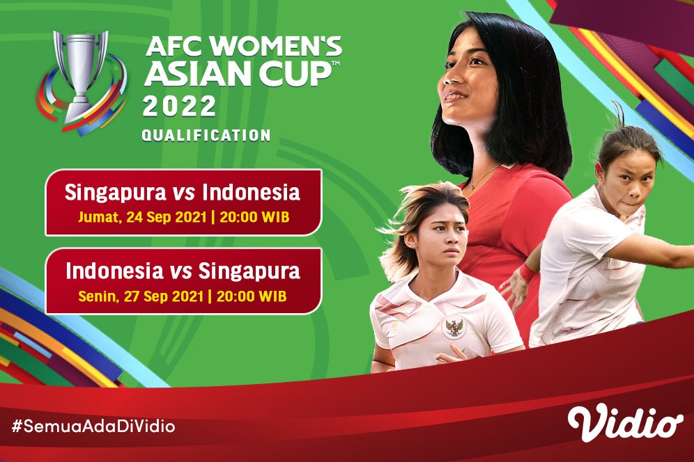 Link Live Streaming Indonesia Kualifikasi Piala Asia Wanita 2022 di Vidio, 24 & 27 September 2021