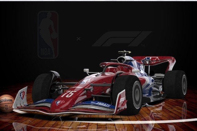 Livery spesial NBA x Formula 1 2021 (c) NBA, Formula 1