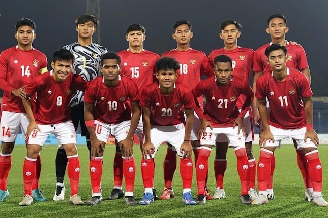Skuat Timnas Indonesia U-23 saat berjumpa Tajikistan U-23. (c) Instagram PSSI