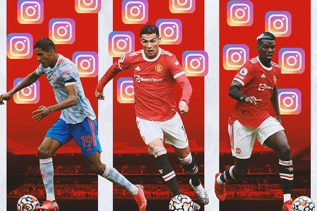 Ilustrasi - Instagram Raphael Varane, Cristiano Ronaldo, Paul Pogba. (c) Bola.com/Adreanus Titus