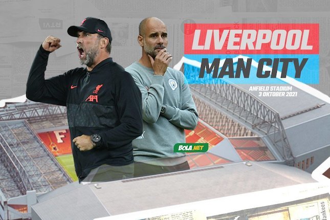 Liverpool vs Manchester City di lanjutan Premier League 2021-2022 matchday 7. (c) bolanet