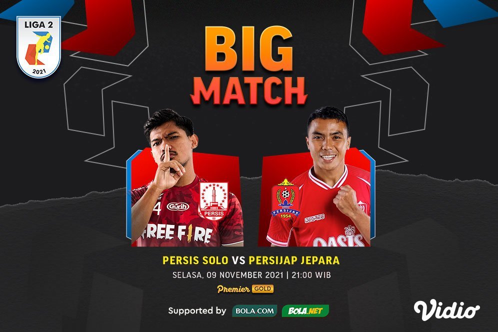 Link Live Streaming Persis Solo vs Persijap Jepara Liga 2 di Vidio, Selasa 9 November 2021