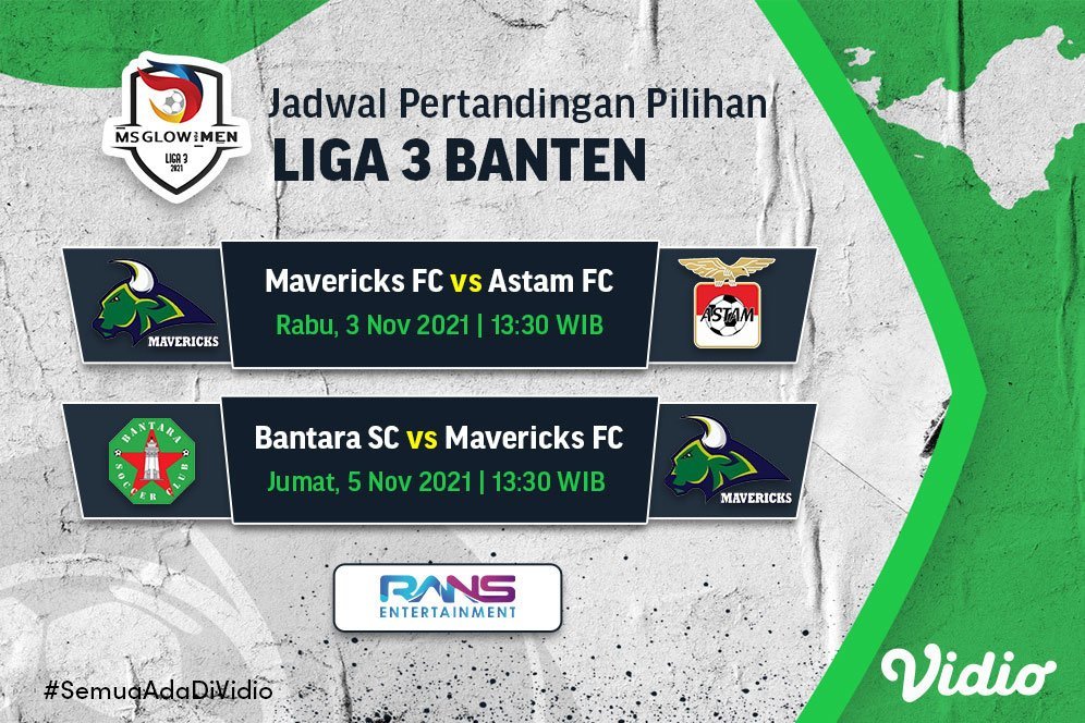 Link Live Streaming Liga 3 Banten 2021 di Vidio Pekan Ini, 3-5 November 2021