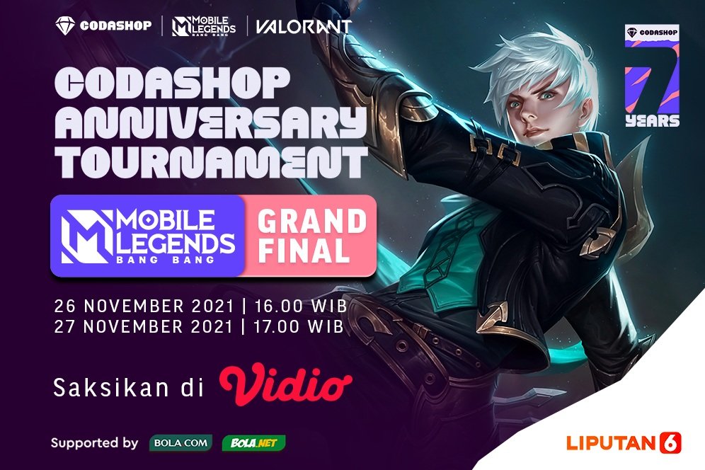 Live Streaming Grand Final Codashop Anniversary Tournament Mobile Legends di Vidio