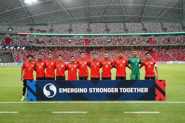 Starting XI Timnas Timor Leste ketika menghadapi Filipina di penyisihan grup A Piala AFF 2020. (c) AFF Suzuki Cup