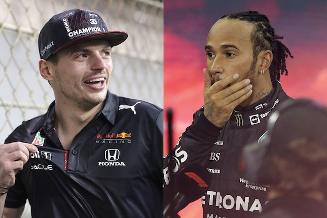 Max Verstappen dan Lewis Hamilton (c) AP Photo