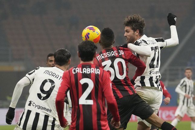 Duel AC Milan vs Juventus di pekan ke-23 Serie A 2021-22 di San Siro, Senin (24/01/2022) dini hari WIB. (c) AP Photo