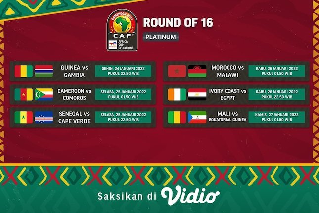 Jadwal Live Streaming Piala Afrika 2021 Babak 16 Besar Di Vidio - Bola.net