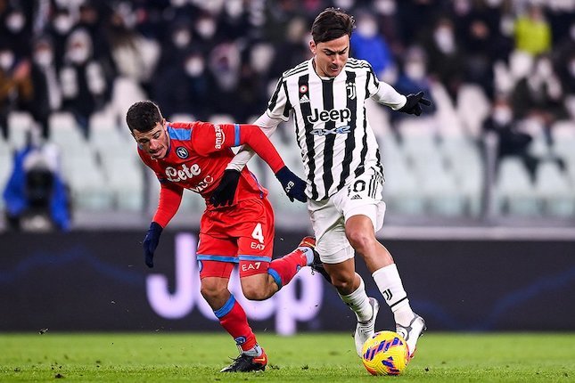 Aksi Paulo Dybala di laga Juventus vs Napoli, Serie A 2021/22 (c) AP Photo