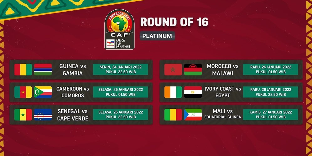 Jadwal Live Streaming Piala Afrika 2021 Babak 16 Besar Di Vidio - Bola.net