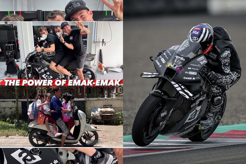 Aleix Espargaro Tanggapi Viralnya Foto 'Emak-Emak Power': Respek, Kayak di Dunia Lain!