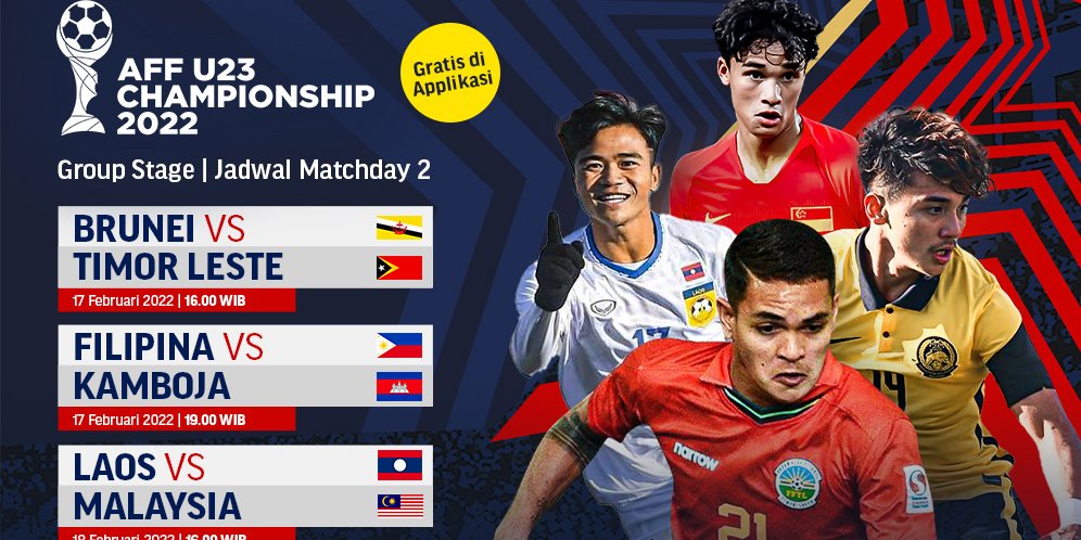 Jadwal Live Streaming Piala AFF U-23 2022 di Vidio Babak Penyisihan Grup Pekan Kedua
