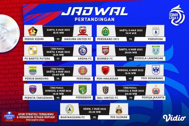 Jadwal baru bri liga 1 2021