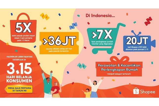 Mega Sale Tahun Pertama, Shopee 3.15 Hari Belanja Konsumen Dapat ...