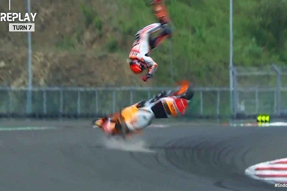 Kata Legenda MotoGP Soal Kecelakaan Marc Marquez di Mandalika: Brutal!