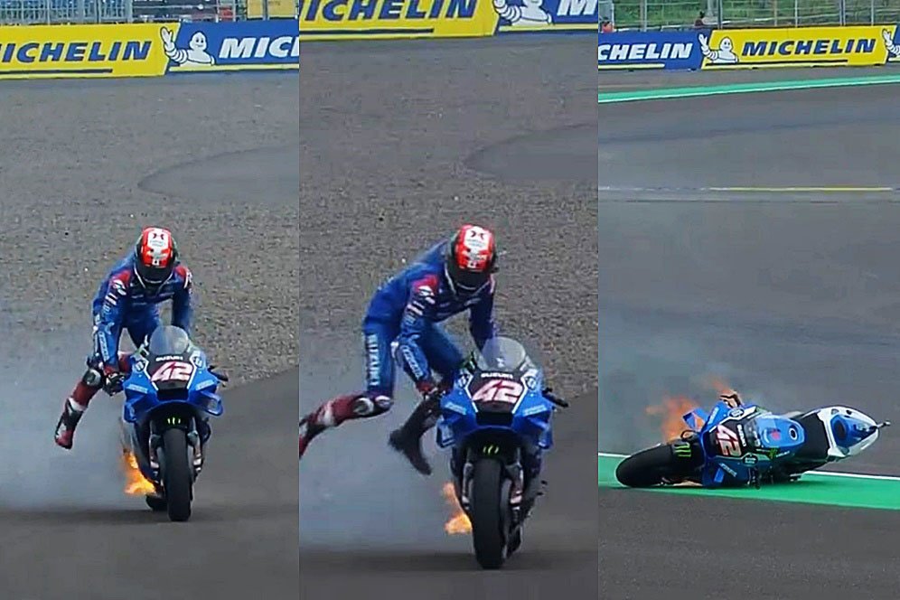 Alex Rins Jelaskan Kronologi Motornya Terbakar di FP4 MotoGP Mandalika