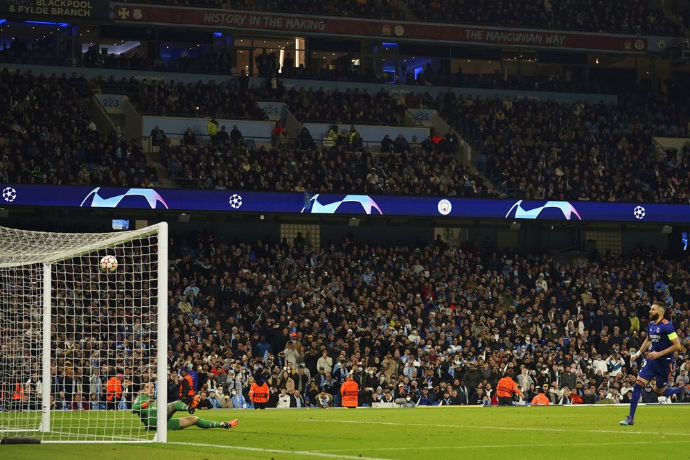 Karim Benzema vs Man City: 7 Laga, 6 Gol, 1 Penalti Panenka