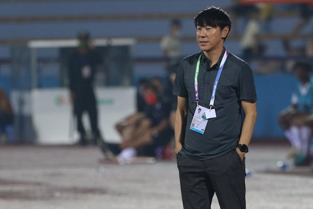 Shin Tae-yong saat mendampingi Timnas Indonesia di ajang SEA Games 2021 (c) Ikhwan Yanuar