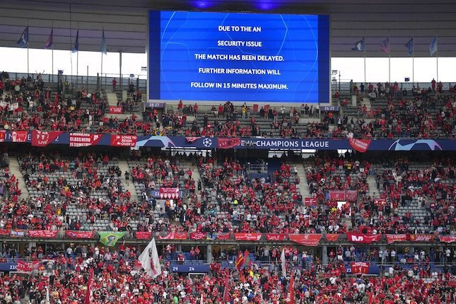 Kick-off final Liga Champions 2022 Liverpool vs Real Madrid ditunda 15 menit (c) AP Photo