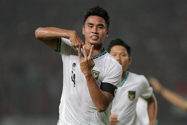 Kapten Timnas Indonesia U-19, Muhammad Ferarri merayakan gol ke gawang Myanmar, Minggu (10/7/2022) (c) Bola.net/M Iqbal Ichsan