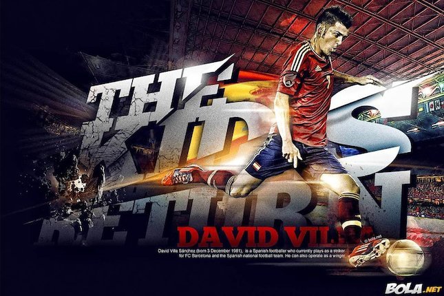 Mantan striker Spanyol, David Villa (c) Bola.net