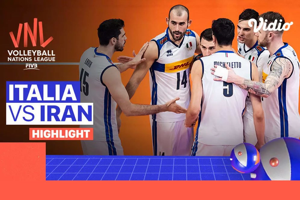 Highlights VNL 2022: Italia Kalahkan Iran 3-1