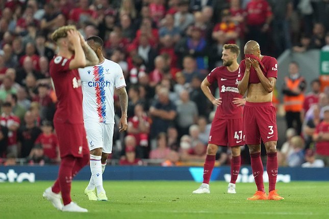 Ekspresi kecewa pemain Liverpool di laga kontra Crystal Palace, Premier League 2022/23 (c) AP Photo