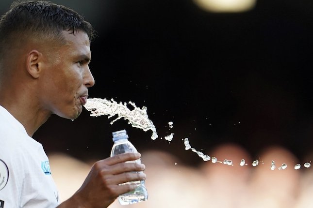 Ekspresi Thiago Silva pada laga Chelsea melawan Everton di pekan ke-1 Premier League 2022/2022 (c) AP Photo