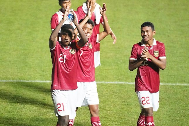 Timnas Indonesia U-16 usai memetik kemenangan saat melawan Filipina di laga perdana Grup A Piala AFF U-16 2022 di Stadion Maguwoharjo, Minggu (31/07/2022) malam WIB. (c) PSSI Officia Twitter