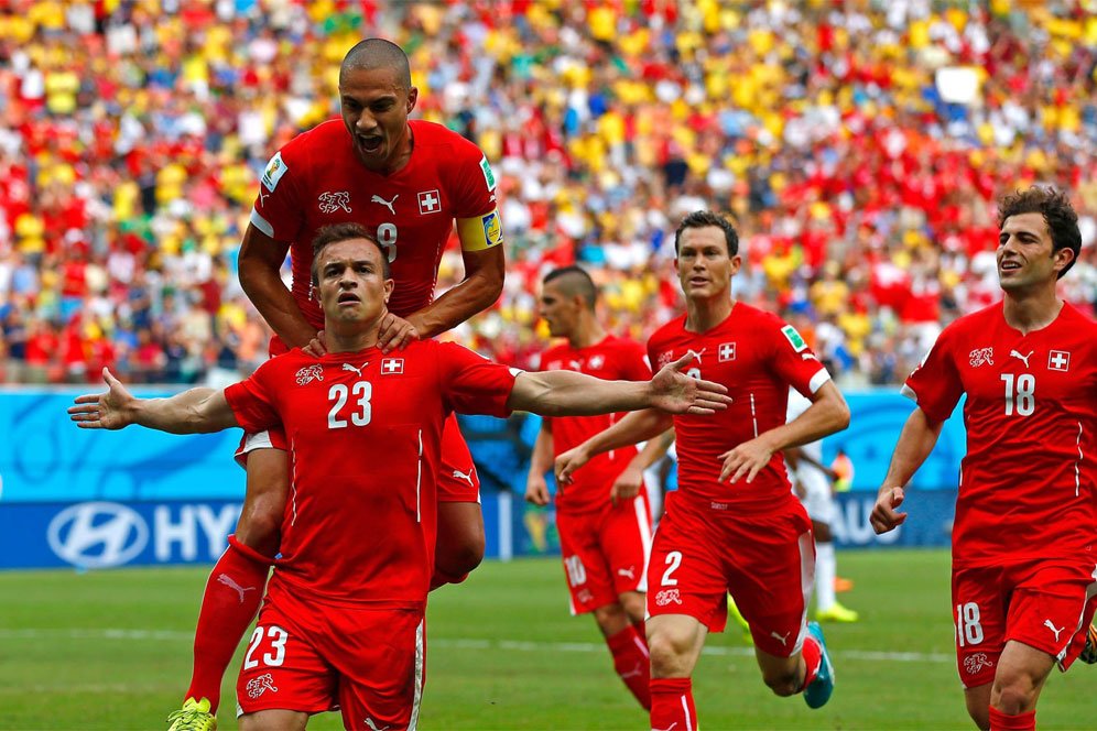 Piala Dunia 2014: Granit Xhaka dan Xherdan Shaqiri Pimpin Swiss Lolos dari Fase Grup