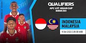 Jadwal Live Streaming Kualifikasi Piala Asia U-17: Indonesia vs Malaysia