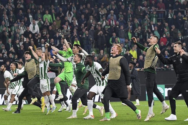 Ferencvaros ketika berlaga di Liga Europa 2022/2023 (c) AP Photo