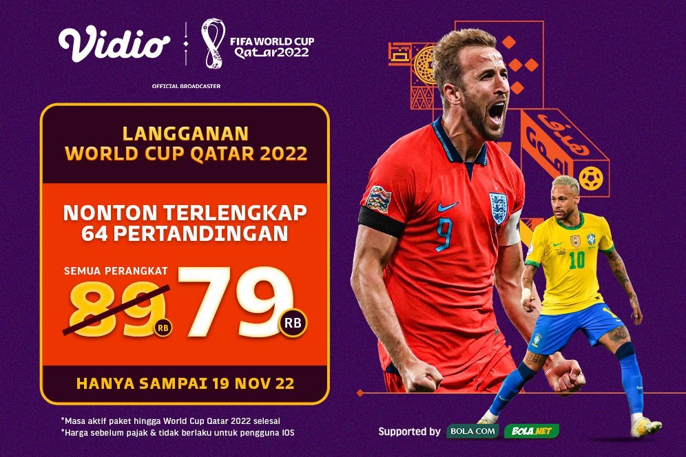 Yuk Langganan Paket Nonton Lengkap Piala Dunia 2022 Hanya di Vidio, Dapatkan Harga Lebih Murah!