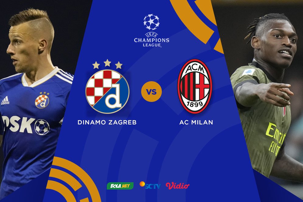 Live Streaming Liga Champions di Vidio: Dinamo Zagreb vs AC Milan Hari Ini, 25 Oktober 2022