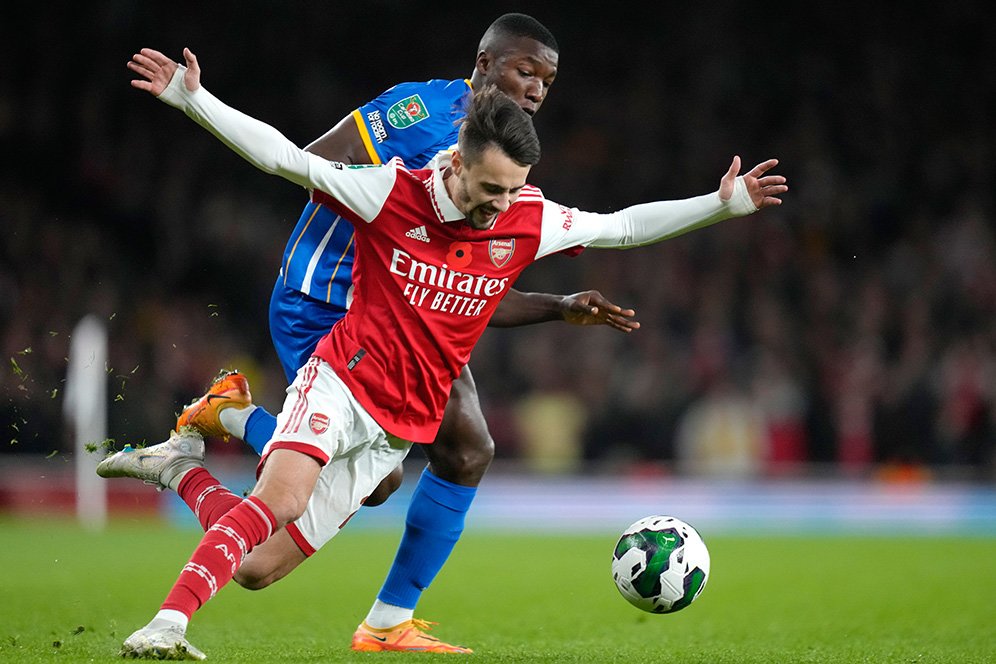 Hasil Arsenal vs Brighton: Skor 1-3