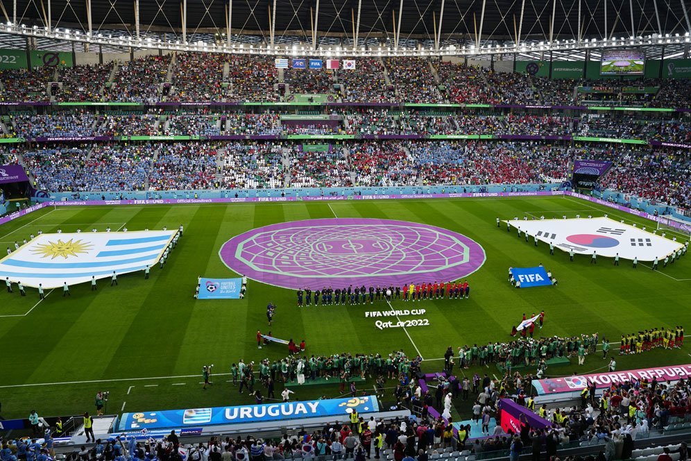 Foto: Antusiasme Suporter Uruguay dan Korea Selatan, Perjumpaan Berujung Imbang