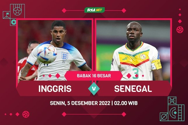 Link Live Streaming Piala Dunia 2022: Inggris vs Senegal 5 Desember 2022