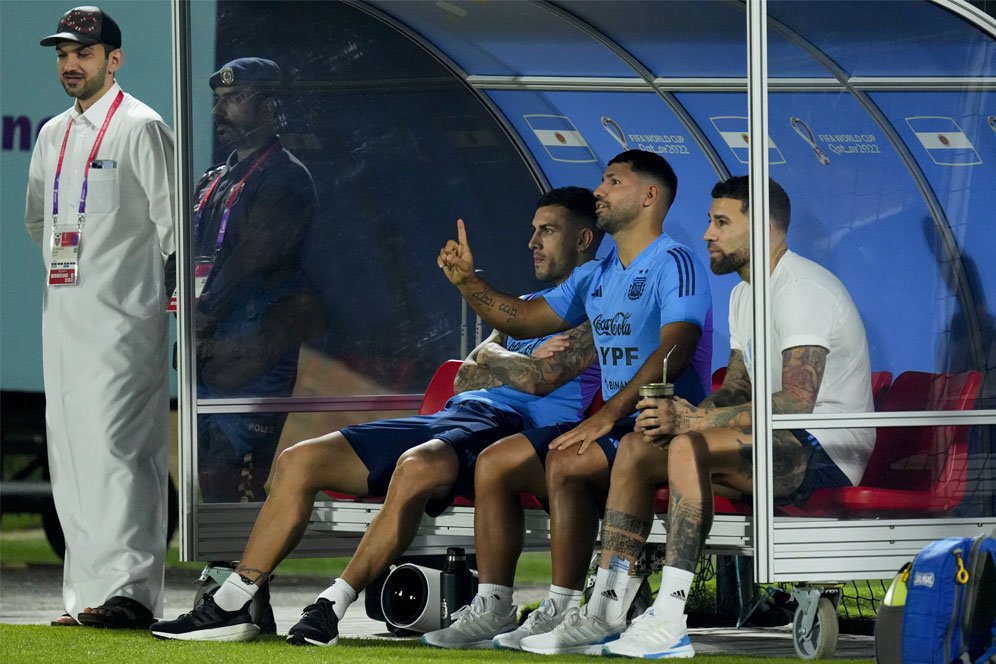 Sergio Aguero Hadir di Sesi Latihan Argentina Jelang Final Piala Dunia 2022