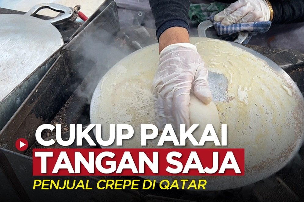 VIDEO Piala Dunia 2022: Mengintip Proses Pembuatan Crepe di Pasar Tradisional  Qatar, Cuma Pakai Tangan Buat Ratain Adonan!