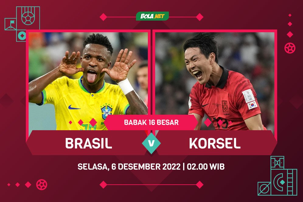 Data dan Fakta Piala Dunia 2022 Brasil vs Korea Selatan: Awas, Rekor Medioker Taeguk Warriors!